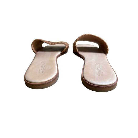 Madewell Lianne Braided Tan Leather Slides‎ Size 9.5 Sandals Flats Beach Cruise - Picture 3 of 10